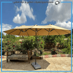 چتر سایبان پایه از وسط مدل سه قلو