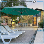 چتر و سایبان پایه وسط باغی رستورانی چهار متر استیل - Image 2