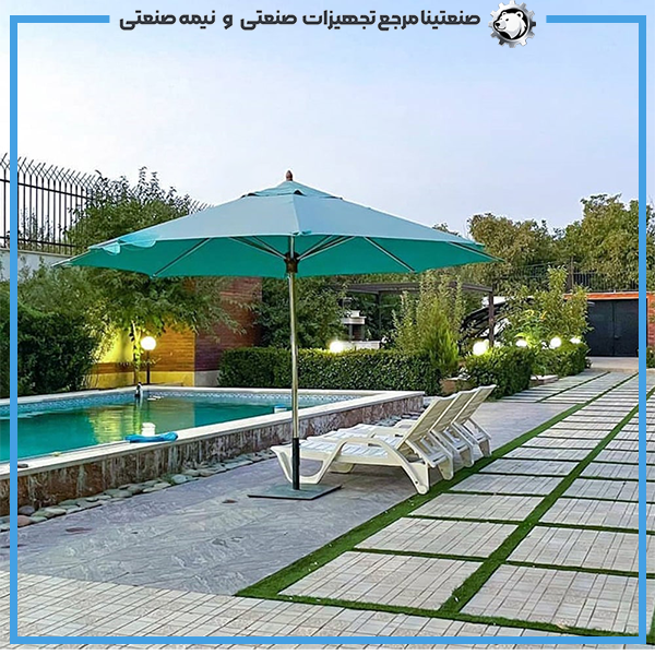 چتر و سایبان پایه وسط باغی رستورانی چهار متر استیل چتر و سایبان پایه وسط باغی رستورانی چهار متر استیل - Image 1