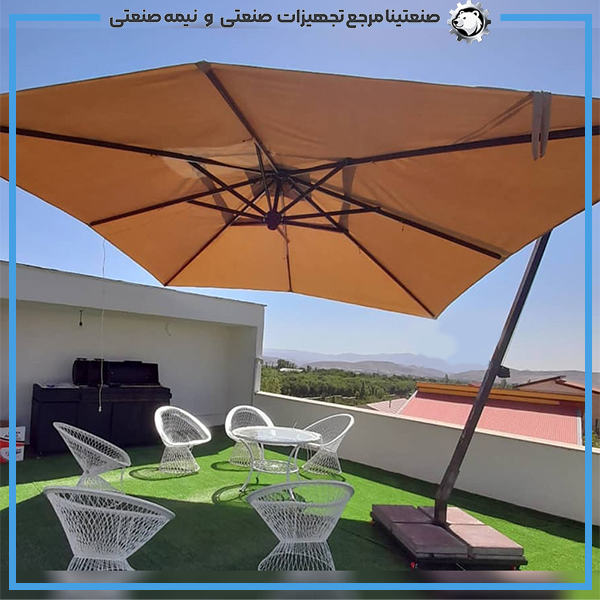 چتر و سایبان پایه کنار باغی رستورانی مربع 3در3متر چتر و سایبان پایه کنار باغی رستورانی مربع 3در3متر - Image 1